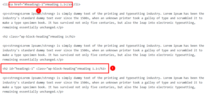 WordPress Anchor Links Setup - Add Anchor Link within a Post