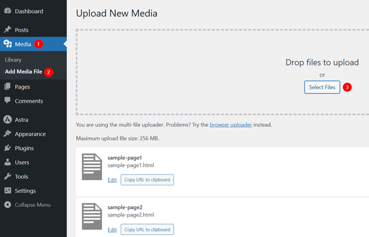 How To Upload HTML Files To WordPress - Upload Multiple HTML Files via Media Library