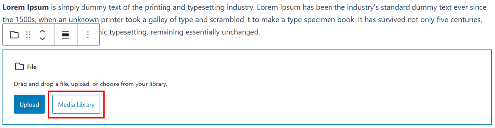 How To Upload HTML Files To WordPress -Open Media Library