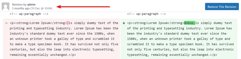 WordPress Revisions - Navigate WordPress Revisions