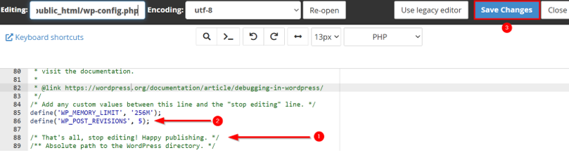 WordPress Revisions - Limit WordPress Revisions to Five