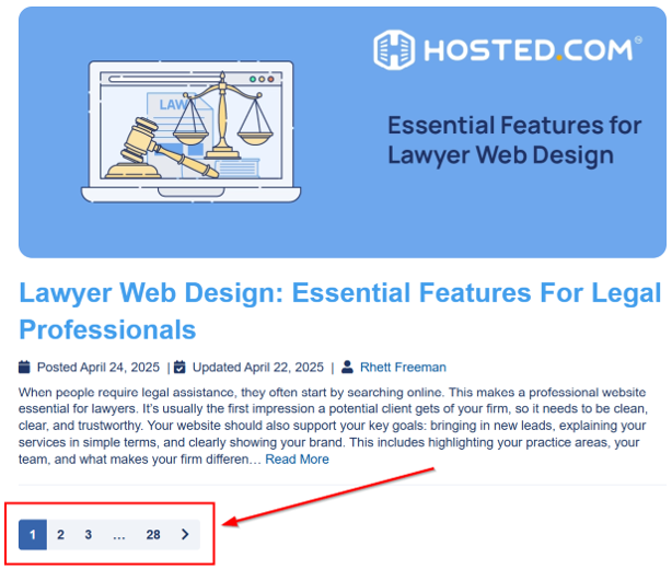 WordPress Pagination - Numbered Pagination Example