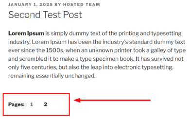 WordPress Pagination - Split Posts with Page Break Block