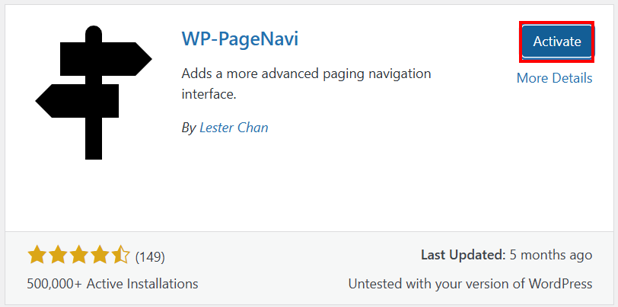 WordPress Pagination - Activate WP-PageNavi Plugin