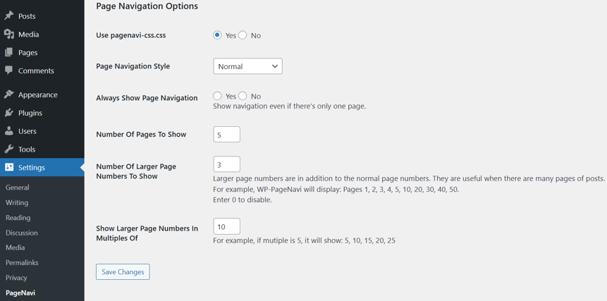 WordPress Pagination - Configure WP-PageNavi Plugin