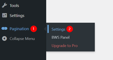 WordPress Pagination - Open BWS Settings
