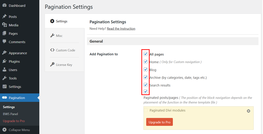 WordPress Pagination - Select Post Types to Add WordPress Pagination