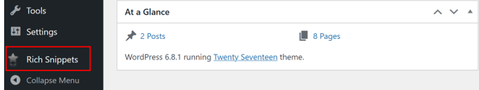 How To Add Schema Markup In WordPress - Rich Snippets Menu Item