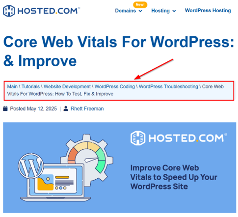 WordPress Breadcrumbs - WordPress Breadcrumbs Example on Hosted®