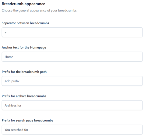 WordPress Breadcrumbs - Configure Breadcrumbs Settings in WordPress