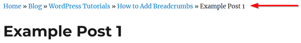 WordPress Breadcrumbs - WordPress Breadcrumbs in Action on Posts