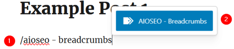 WordPress Breadcrumbs - Use AIOSEO - Breadcrumbs Block