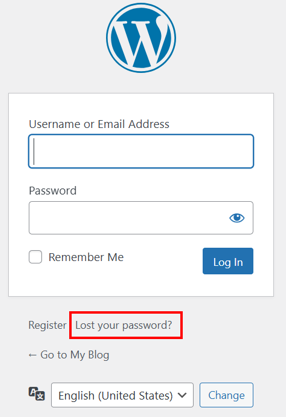 WordPress Login URL: How To Find, Protect & Change It - Click Lost Your Password Link on WordPress Login Page WordPress Login URL - Click Lost Your Password Link on WordPress Login Page