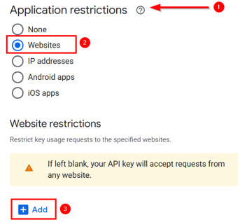 Embed Google Reviews In WordPress - Restrict Key Usage Requests to Specified Websites