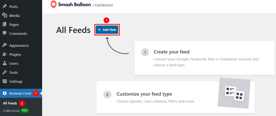 Embed Google Reviews In WordPress - Add New Feed