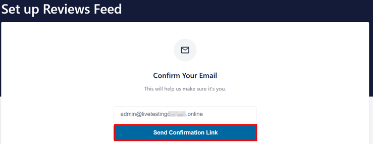 Embed Google Reviews In WordPress - Send Confirmation Link