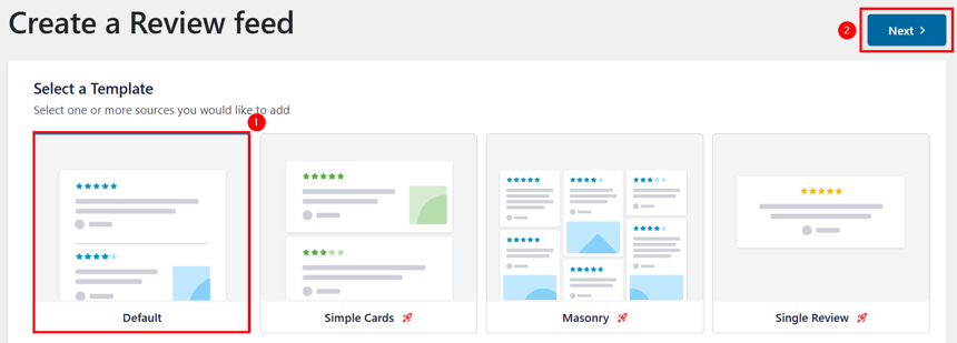 Embed Google Reviews In WordPress - Select Google Review Template