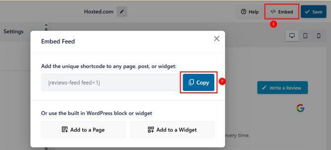 Embed Google Reviews In WordPress - Copy Reviews Feed Shortcode