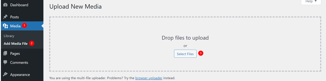 How To Embed A PDF In WordPress - Upload PDF File(s) to Media Library