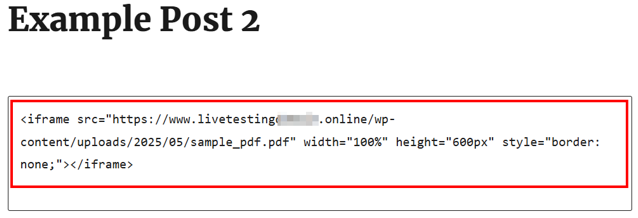 How To Embed A PDF In WordPress - Insert iframe Code to Embed PDF in WordPress