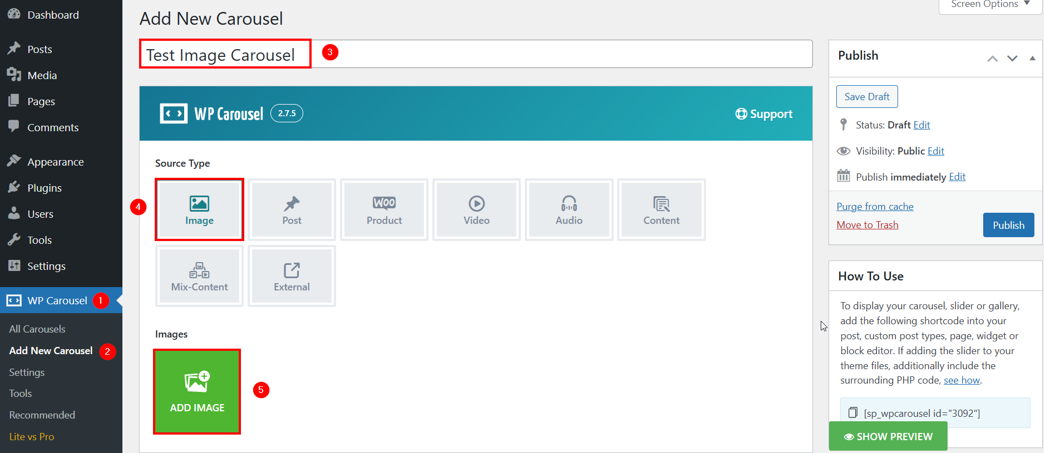 Create A WordPress Image Carousel - Create New WordPress Image Carousel