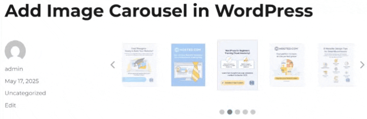 Create A WordPress Image Carousel - WordPress Image Carousel in Action