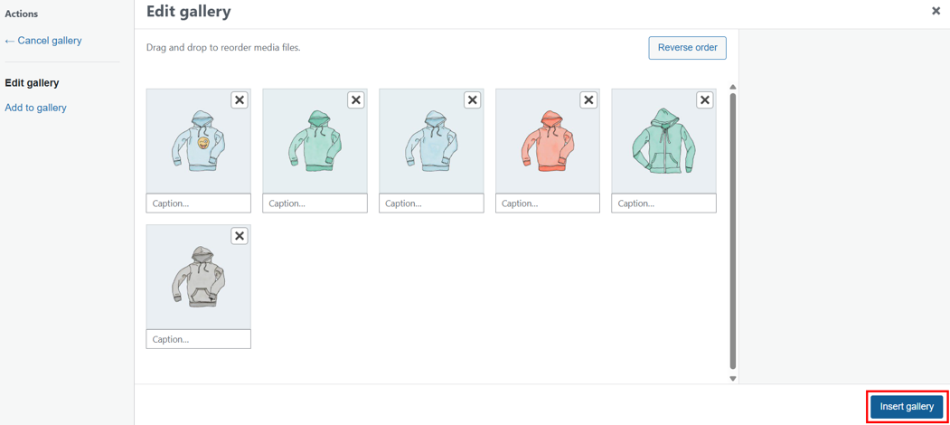 Create A WordPress Image Carousel - Insert Hoodies Image Gallery