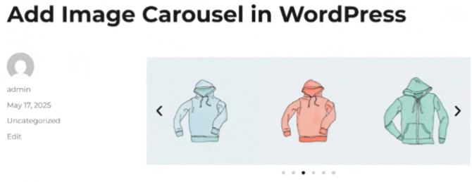 Create A WordPress Image Carousel - Hoodie Image Carousel