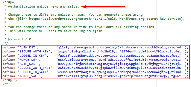 WordPress Salts & Security Keys - WordPress Salts and Keys
