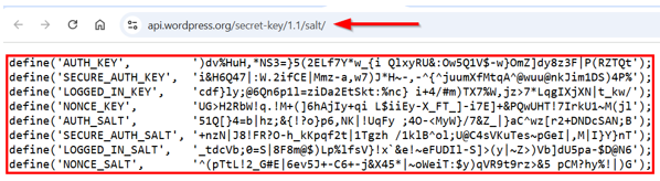 WordPress Salts & Security Keys - Eight Unique Keys and Salts
