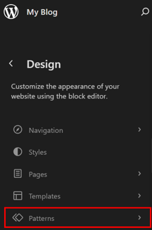Remove The Author From WordPress Posts - Open Patterns Menue