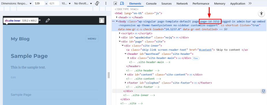 How To Hide Page Title In WordPress - Inspect WordPress Page’s Code to Find Page ID