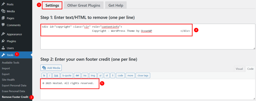 How To Remove Powered By WordPress - Customize or Remove Powered by WordPress Using Remove Footer Credit