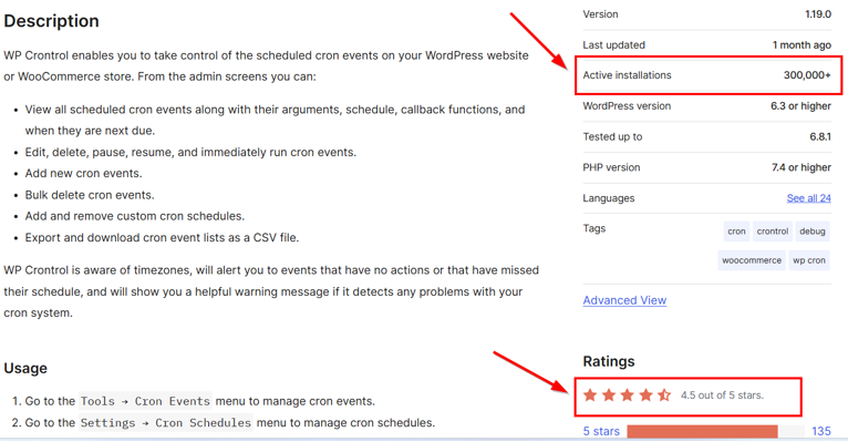 WordPress Cron Jobs - WP Crontrol Plugin’s Stats