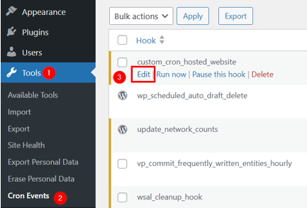 WordPress Cron Jobs - Edit Custom Cron Event