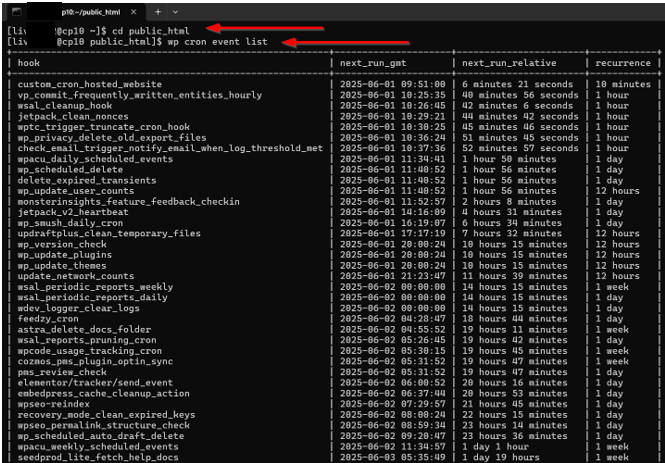 WordPress Cron Jobs - List Scheduled Cron Events