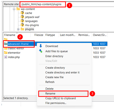Fix: Sorry, You Are Not Allowed To Access This Page - Disable One Plugin at a Time Using FileZilla