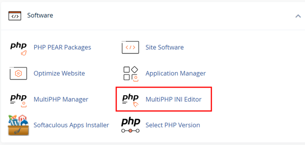 Fix 413 Request Entity Too Large Error In WordPress - Open PHP INI Editor Using cPanel