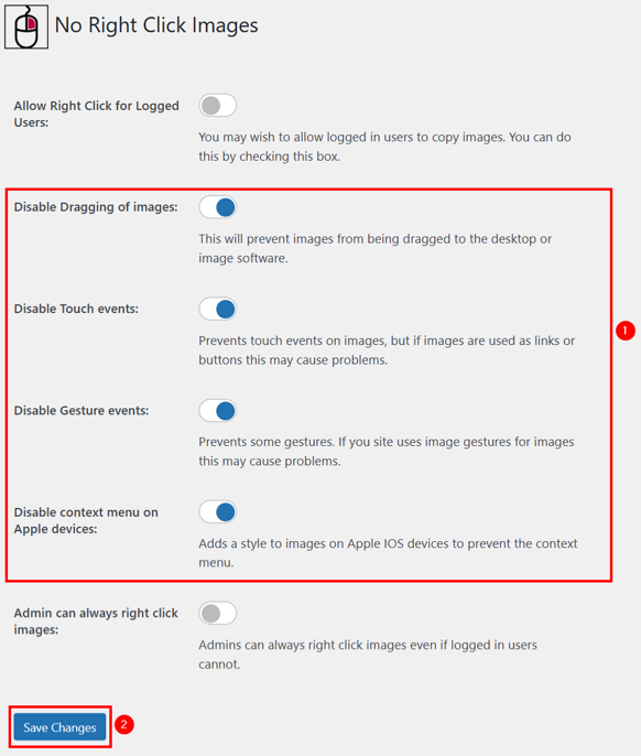 Disable Right Click On Your WordPress Website - Add No Right Click on Individual Images