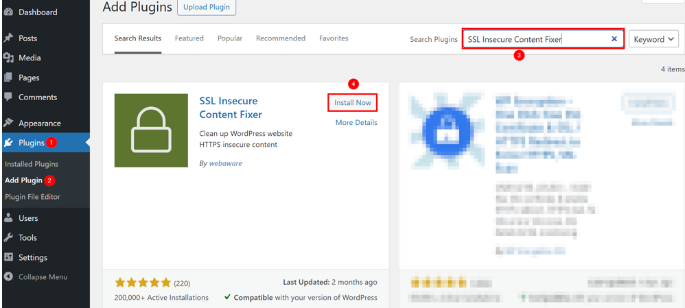 Fix The Mixed Content Error in WordPress - Install SSL Insecure Content Fixer Plugin