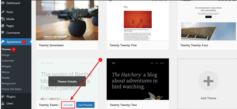 WordPress Media Library Not Showing Images - Switch to Default WordPress Theme