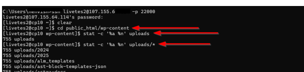WordPress Media Library Not Showing Images - Check File/Folder Permissions