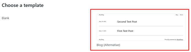 Add A WordPress Blog Page For Posts - Choose Blog Template