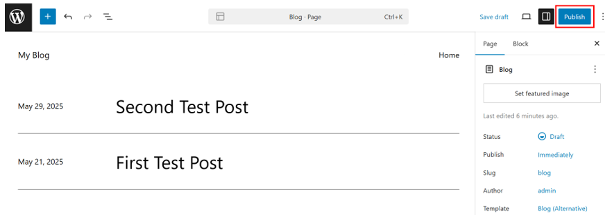 Add A WordPress Blog Page For Posts - Publish Your WordPress Blog Page
