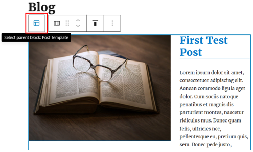Add A WordPress Blog Page For Posts - Select Parent Block