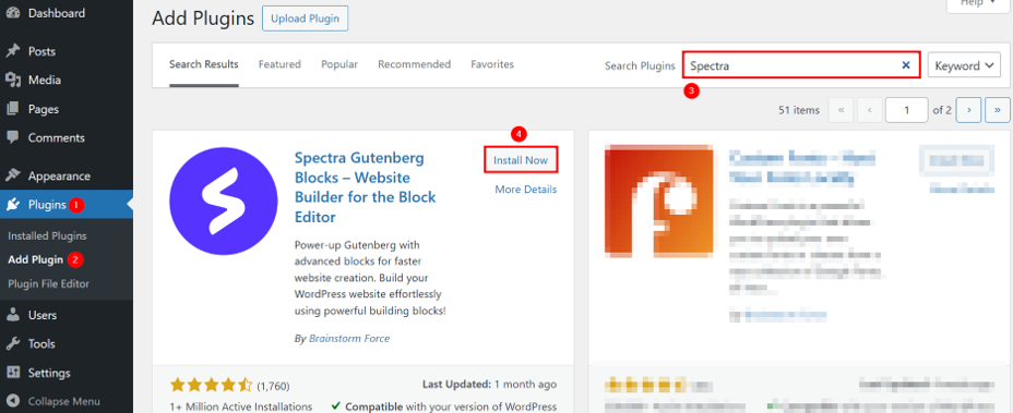 Add A WordPress Blog Page For Posts - Install Spectra Gutenberg Blocks Plugin