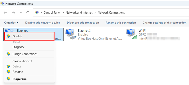  Fix DNS Server Not Responding Error - Disable Secondary Network Connections