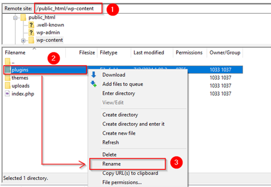 Fix HTTP 429 Too Many Requests Error - Use FileZilla to Disable Plugins