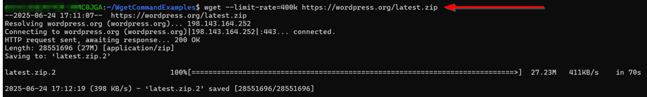 How To Use The Wget Command - Limit Download Speed