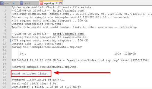 How To Use The Wget Command - Found No Broken Links